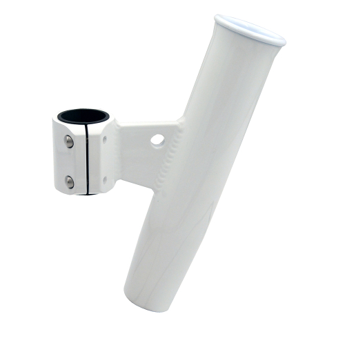 C.E. Smith - C.E. Smith Aluminum Vertical Clamp-On Rod Holder 1-2/3" OD White Powdercoat w/Sleeve
