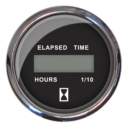 Faria Beede Instruments - Faria Chesapeake Black 2" Hourmeter (Digital)