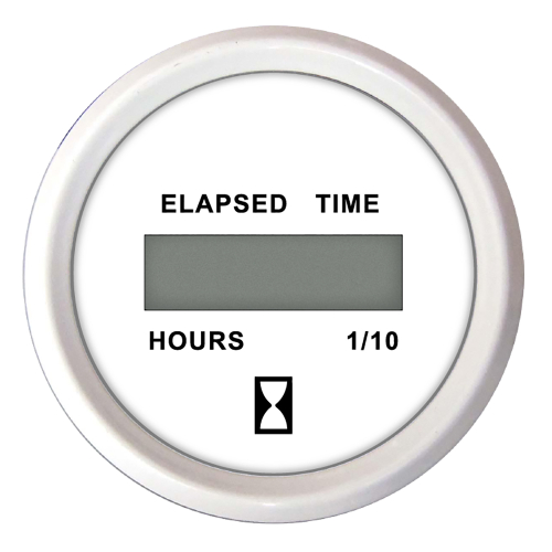Faria Beede Instruments - Faria Dress White 2" Hourmeter (Digital)