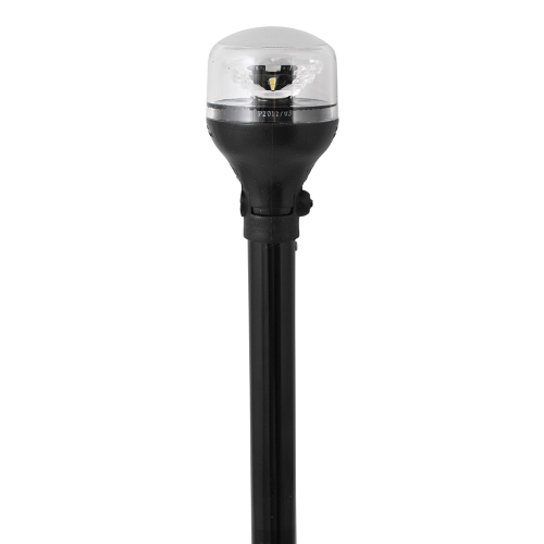 Attwood Marine - Attwood LightArmor All-Around Light - 12" Black Pole - Black Horizontal Composite Base w/Adapter