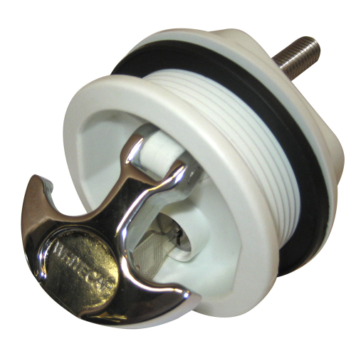 Whitecap - Whitecap T-Handle Latch - Chrome Plated Zamac/White Nylon - Locking - Freshwater Use Only