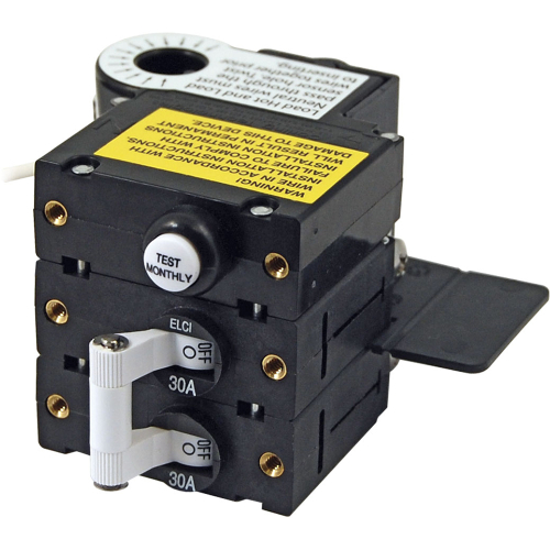 Blue Sea Systems - Blue Sea A-Series ELCI Main Circuit Breaker - Double Pole 120V AC 30A
