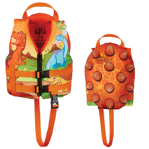 Full Throttle - Full Throttle Water Buddies Life Vest - Child 30-50lbs - Dinosaurs