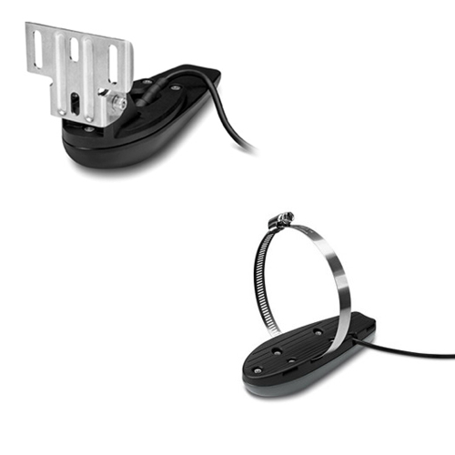 Garmin - Garmin GT20-TM Transom Mount DownV&#252; 500W (CHIRP 455/800kHz); Traditional 500W (77/200kHz) Transducer w/Temp - 8-Pin