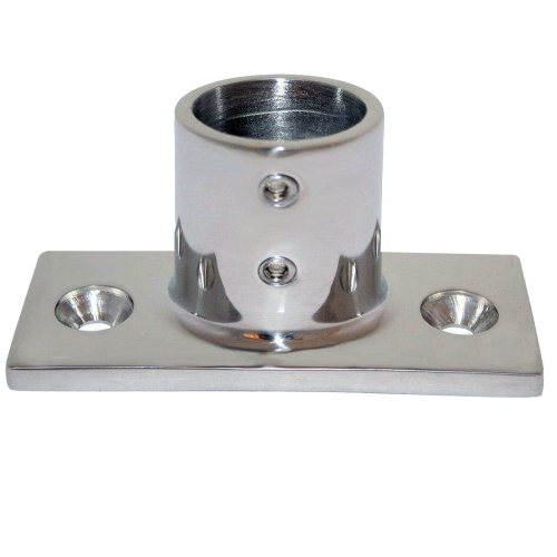 Whitecap - Whitecap 1" O.D. 90° 2-Hole Rectangle Base SS Rail Fitting