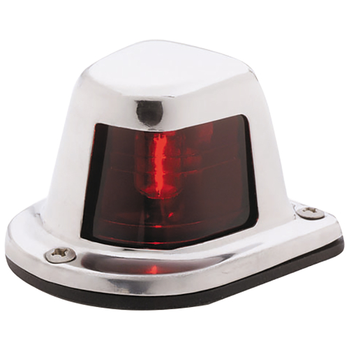 Attwood Marine - Attwood 1-Mile Deck Mount, Red Sidelight - 12V - Stainless Steel Housing