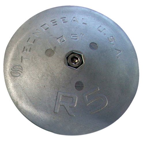 Tecnoseal - Tecnoseal R5 Rudder Anode - Zinc - 5" Diameter x 7/8" Thickness