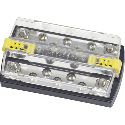 Blue Sea Systems - Blue Sea 2722 DualBus Plus 1/4" Stud, 5 x 10-32 Screw Terminal