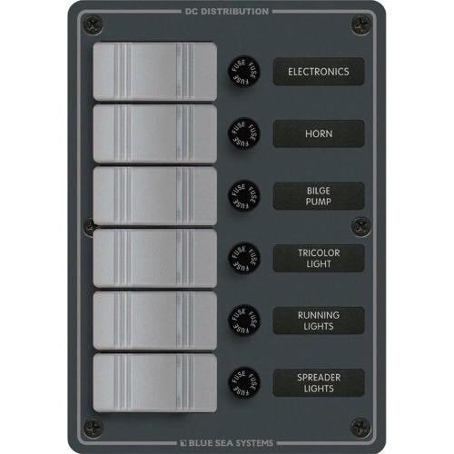 Blue Sea Systems - Blue Sea 8053 Slate Grey - 6 Position - Vertical