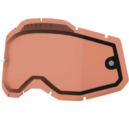 100% - 100% Replacement Dual Vented Lens for Racecraft 2/Accuri 2/Stratus 2 Goggles - Rose - 59082-00005