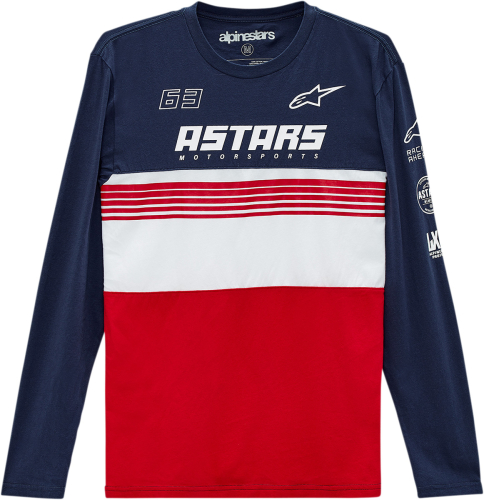 Alpinestars - Alpinestars Turbo LS T-Shirt - 12137111170302X - Navy/Red - 2XL