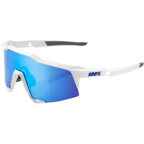 100% - 100% Speedcraft Sunglasses - 61001-407-01 - White / Blue Mirror Lens - OSFM