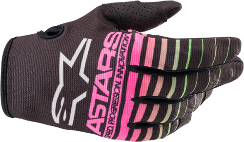 Alpinestars - Alpinestars Radar Youth Gloves - 3541822-1669-XS - Black/Green Neon/Pink Fluo - X-Small