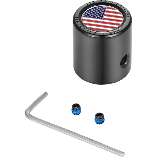 Figurati Designs - Figurati Designs Heel-Toe Shifter Cover - Black with American Flag Skull - FD21-HTSC-BLK