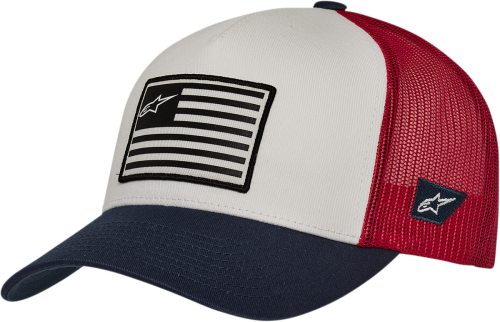Alpinestars - Alpinestars Flag Snapback Hat - 1211810132074OS - White/Navy/Red - OSFM