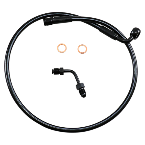 Magnum - Magnum Black Coated XR Stainless Upper Front Brakeline Kit with Black Fittings - 27in. Total Length - SBB1502-27