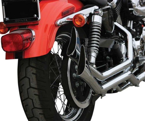 Paughco - Paughco 1 3/4in. Side-by-Side Upsweep Fishtail Exhaust System - Chrome - 7194SBS