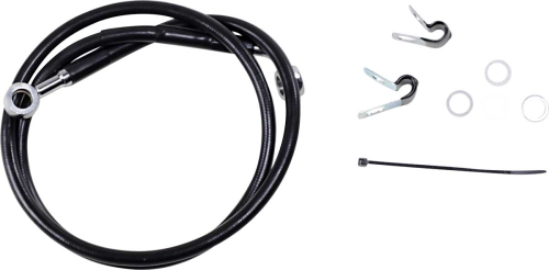 Drag Specialties - Drag Specialties Standard Length Front Stainless Steel Brake Line Kit - Black Vinyl - 660313-BLK