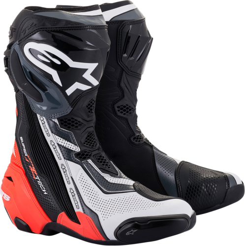 Alpinestars - Alpinestars Supertech R Vented Boots - 2220121-1329-43 - Black/Red/White/Gray - 9