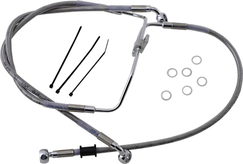 Drag Specialties - Drag Specialties Standard Length Front Stainless Steel Brake Line Kit - Clear - 660325