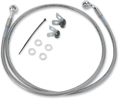 Drag Specialties - Drag Specialties Extended Stainless Steel Front Brake Line Kit - Clear Coated - 51 1/4in. - 640210-6