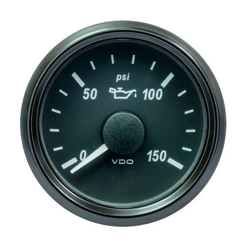 VDO - VDO SingleViu 52mm (2-1/16") Oil Pressure Gauge - 150 PSI - 0-180 Ohm