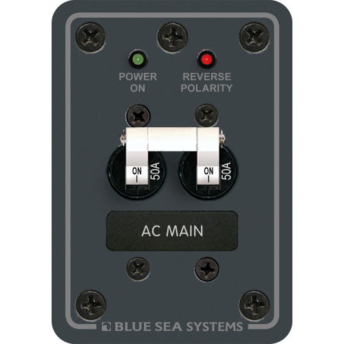 Blue Sea Systems - Blue Sea 8079 AC Main Only Circuit Breaker Panel - White Switches