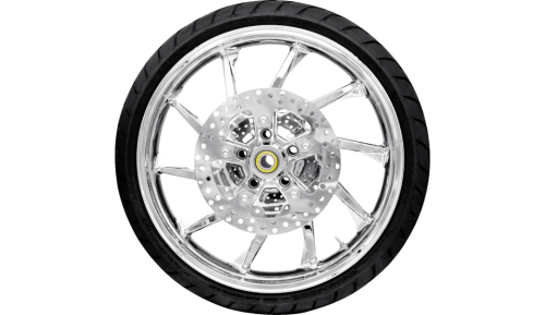 Coastal Moto - Coastal Moto Precision Cast Hurricane 3D Front Wheel Dunlop Tire and Rotor - 21in. x 3.5in. - Chrome - PKG-HUR213CH-ABST