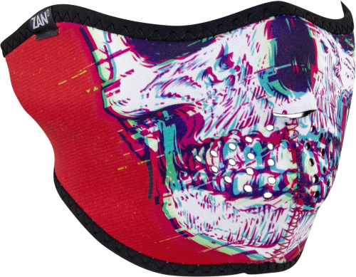 Zan Headgear - Zan Headgear Half Face Mask - WNFM471H - Glitch Skull - OSFM