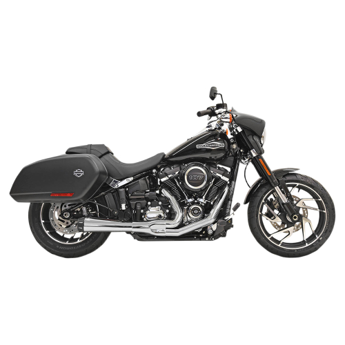Bassani Manufacturing - Bassani Manufacturing Road Rage 2-Into-1 Exhaust System - Chrome with Full Chrome Heat Shields - 1S81R