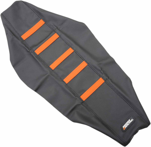 Moose Racing - Moose Racing Ribbed Seat Cover - Black/Orange Ribbed - 0821-2110