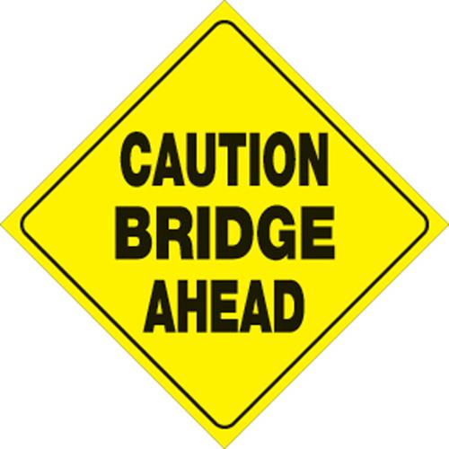 Voss - Voss 12x12in. Reflective Trail Sign - Caution Bridge Ahead (Yellow/Black) - 480 CBA YR