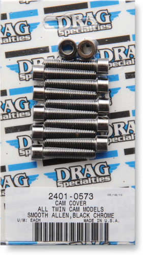 Drag Specialties - Drag Specialties Cam Cover Black Chrome Socket-Head Bolt Set - Smooth - MK373SBK
