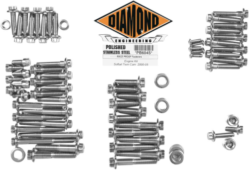 Diamond Engineering - Diamond Engineering 12-Point Polished Stainless Engine Kit - PB604S