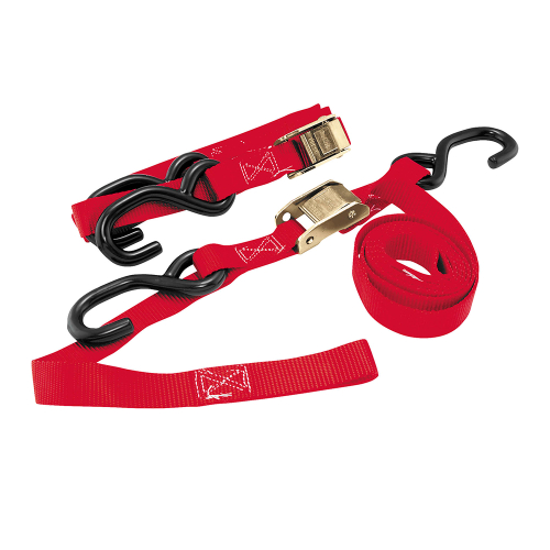 BikeMaster - BikeMaster Tie Downs with Intergrated Soft Hooks - 1in. x 74in. - Red - 100513