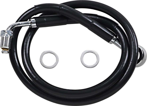 Drag Specialties - Drag Specialties Extended Stainless Steel Front Brake Line Kit - Black Vinyl Coated - 27-1/2in. - 1741-5833