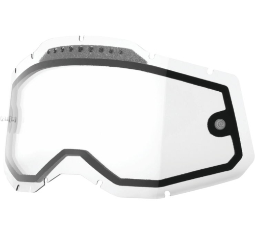 100% - 100% Replacement Dual Vented Lens for Racecraft 2/Accuri 2/Stratus 2 Goggles - Clear - 59082-00001