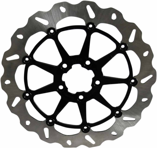Galfer Brakes - Galfer Brakes Front Brake Wave Rotor - 13in. - Full Floating with Black Aluminum Carrier - DF680CWSX-B