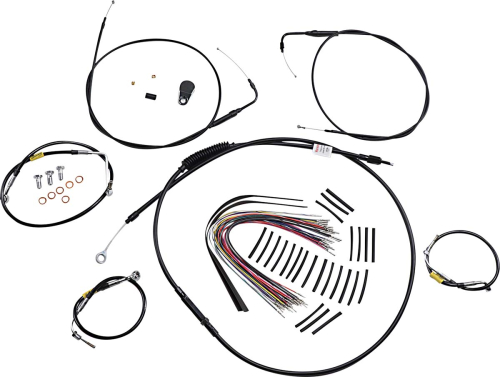 Burly Brand - Burly Brand Extended Cable/Brake Line Kit for 13in. Ape Handlebars - Black - B30-1291