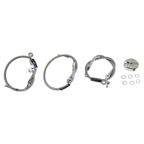 Russell - Russell Braided Front Brake Line Kit - 23in. Upper Length - Stainless - R08731DS