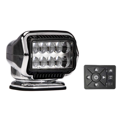 Golight - Golight Stryker ST Series Permanent Mount Chrome 12V LED w/Hard Wired Dash Mount Remote