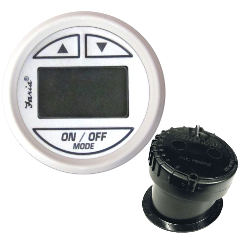 Faria Beede Instruments - Faria Dress White 2" Depth Sounder w/In-Hull Transducer