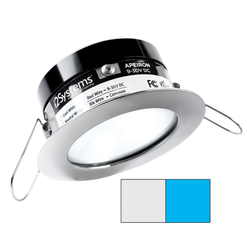 I2Systems Inc - i2Systems Apeiron A503 3W Spring Mount Light - Cool White &amp; Blue - Polished Chrome Finish
