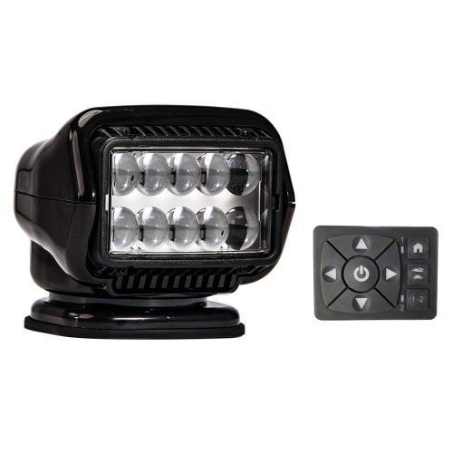 Golight - Golight Stryker ST Series Permanent Mount Black 12V LED w/Hard Wired Dash Mount Remote