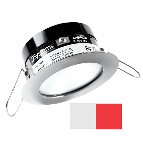 I2Systems Inc - i2Systems Apeiron A503 3W Spring Mount Light - Cool White &amp; Red - Polished Chrome Finish