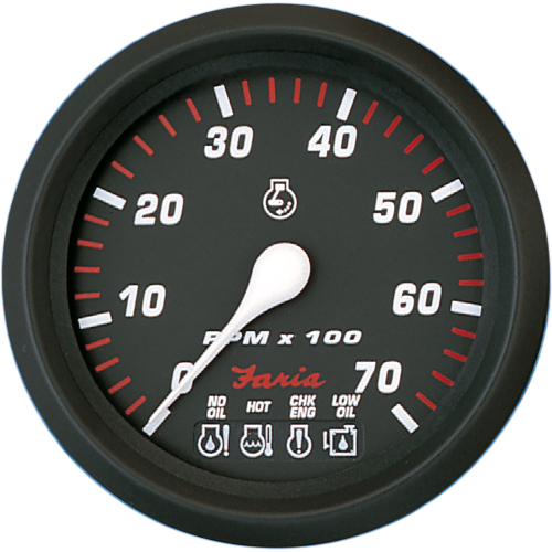 Faria Beede Instruments - Faria Professional Red 4" Tachometer - 7,000 RPM w/System Check