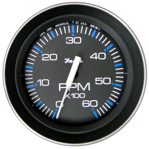 Faria Beede Instruments - Faria Coral 4" Tachometer 6000 RPM (Gas) (Inboard and I/O)