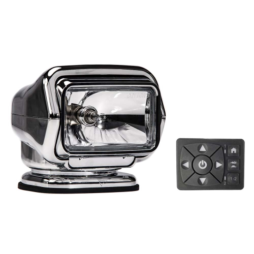 Golight - Golight Stryker ST Series Permanent Mount Chrome 12V Halogen w/Hard Wired Dash Mount Remote