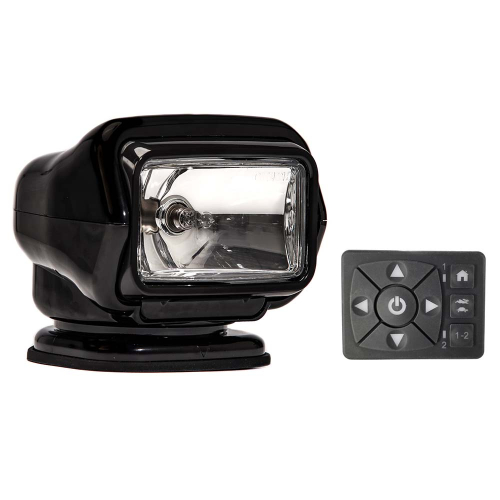 Golight - Golight Stryker ST Series Permanent Mount Black 12V Halogen w/Hard Wired Dash Mount Remote