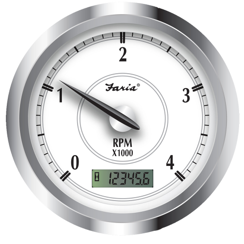 Faria Beede Instruments - Faria Newport SS 4" Tachometer w/Hourmeter f/Diesel w/Magnetic Pick-Up - 4000 RPM